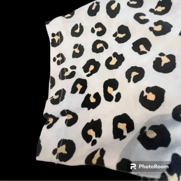 Never Fully Dressed Leopard Print T-shirt, White, Size M - Picture 7 of 8